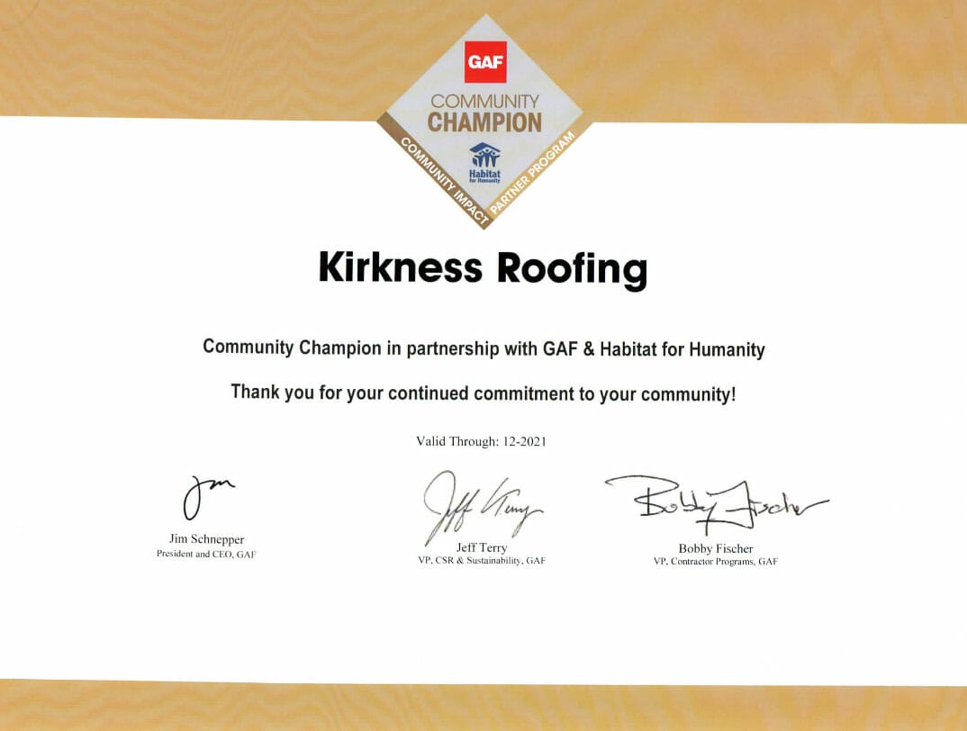 Community Champion Award from GAF/Habitat for Humanity Billings, MT